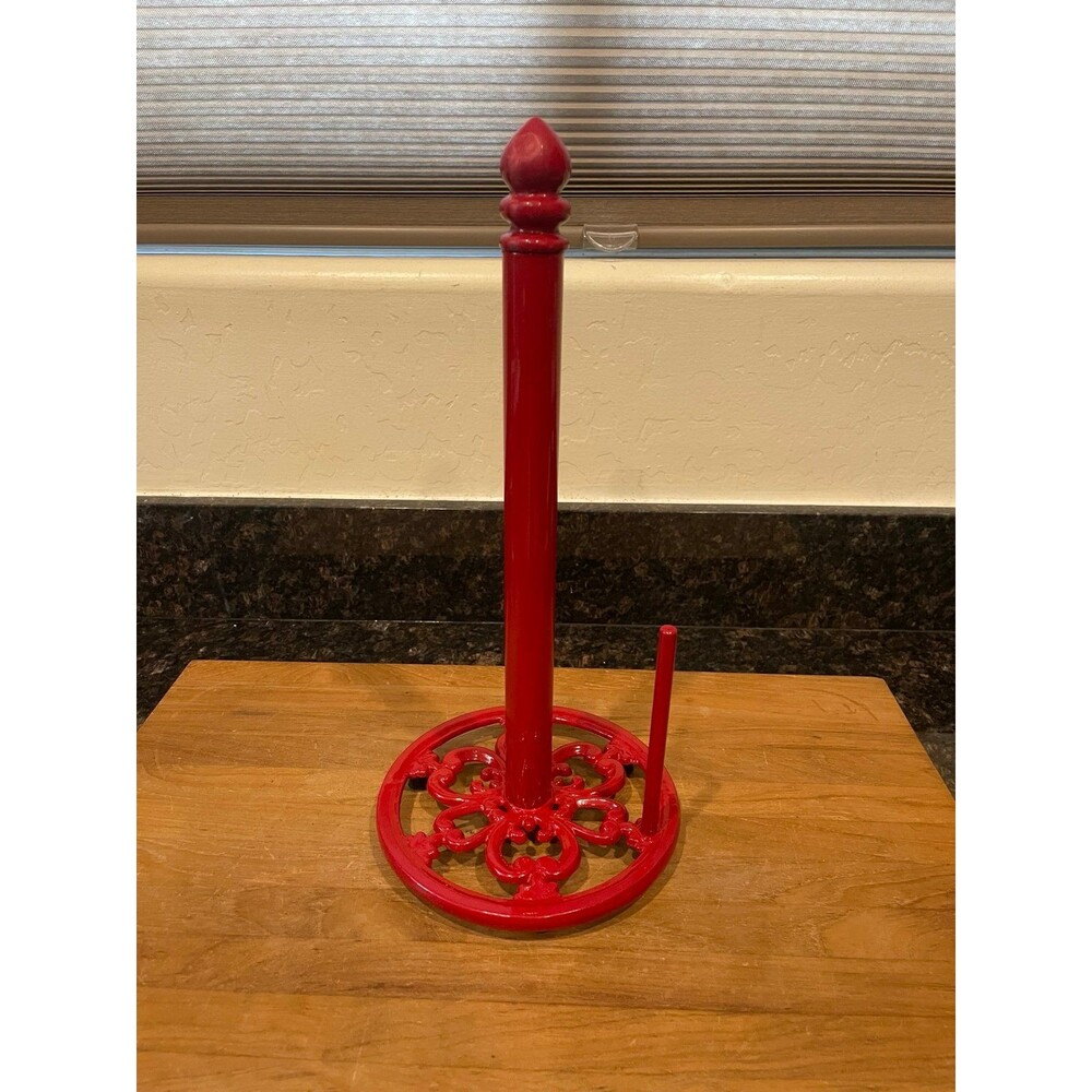 Red Cast Iron Paper Towel Stand